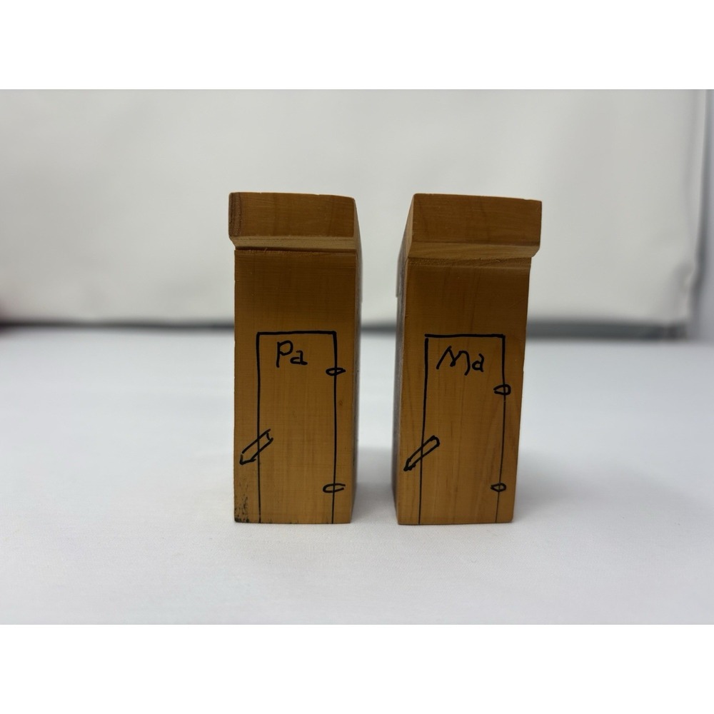 Ma and Pa Out House Souvenir Salt & Pepper Shakers Handcrafted Dundee Illinois